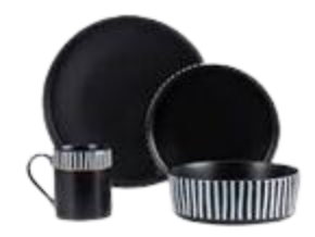 HAUS Vajilla Cerrada LEA 14 PZAS Negro